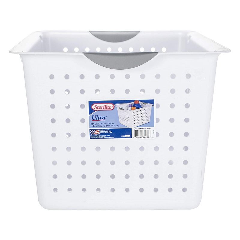 Sterilite Deep Ultra Plastic Storage Bin Organizer Basket w/ Handles, 3 of 7