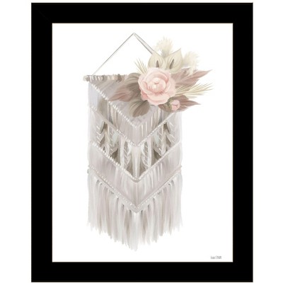 HomeRoots BOHEMIAN MACRAME Black Framed Print Wall Art