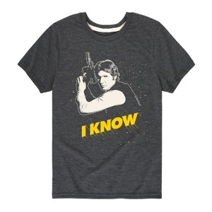 Boys' - Star Wars - Valentine Han Solo I Know Short Sleeve Graphic T-Shirt - 1 of 4