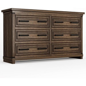 Dresser for Bedroom, Modern TV Cabinet for 55 inch TV with 6 Drawer, Closet Organizer & Clothes Storage, Easy Pull Handles - 1 of 4