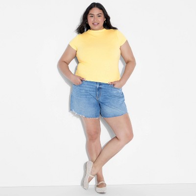 Women's Slim Fit Short Sleeve Mock Turtleneck T-Shirt - Wild Fable™