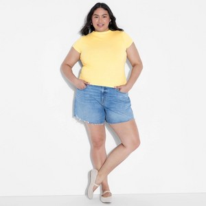 Women's Slim Fit Short Sleeve Mock Turtleneck T-Shirt - Wild Fable™ - 1 of 3