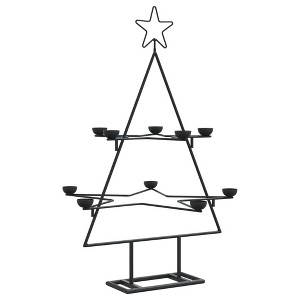 vidaXL Metal Christmas Tree Black Powder-coated steel 30 in Collapsible - 1 of 4
