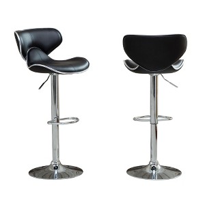 DSVIMOY Counter and Bar Stool Airlift Adjustable Swivel Barstool Set for Modern Kitchens, Black, 24"*19.63"*13.6" - 1 of 4