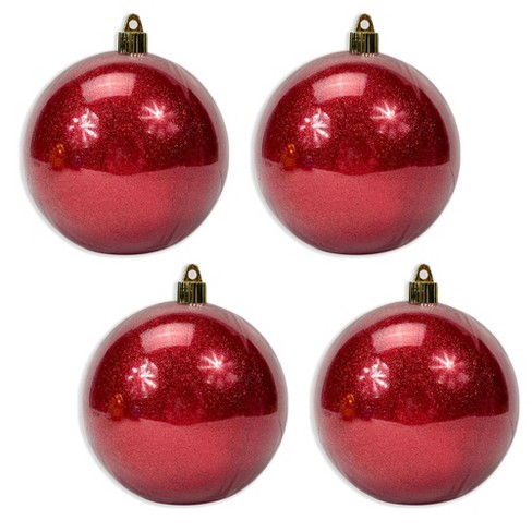 Christmas By Krebs 4 3/4 (120mm) Ornament [4 Pieces] Commercial Grade  Indoor & Outdoor Shatterproof Plastic, Water Resistant Ball Shape Ornament  Decorations : Target