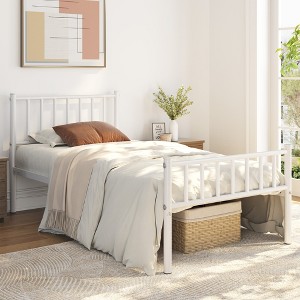 Yaheetech Metal Platform Bed Frame with Spindle Headboard and Footboard - 1 of 4