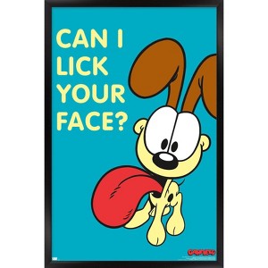 Trends International Garfield - Odie Face Lick Framed Wall Poster Prints - 1 of 4