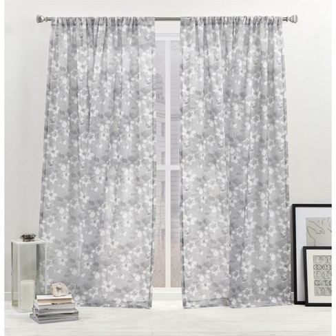 Nicole Miller Dara Light Filtering, Semi Sheer Rod Pocket Curtain ...