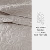 FIONECA Quilted Floral Microfiber Coverlet Set with Matching Shams All Season Machine Washable - 3 of 4