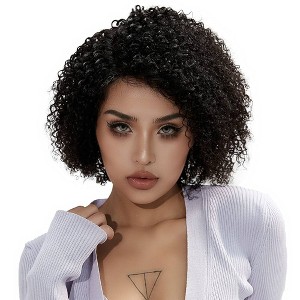 Jessie's Wig 12 Inch Short Bob Curly Wig 13x5 Lace Black Color 1 Pcs/Pack - 1 of 4