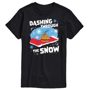 Men's - SpongeBob SquarePants - Dashing Through The Snow Plankton Christmas Short Sleeve Graphic T-Shirt - 1 of 4