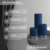 Assorted Pillar Candles Set of 3 ¨C Sizes 3", 4", 8" Unscented Dripless Large Candles, Rustic Style Long Burning for Weddings, Decor ¨C Dark Blue - 2 of 4