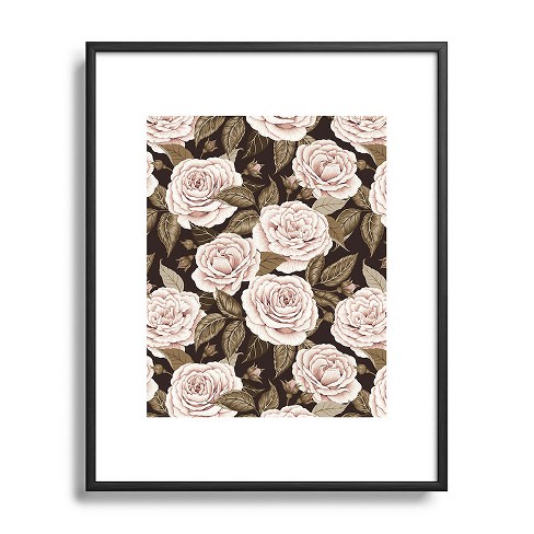 11 x 14 Floral Arrangement Framed Wall Canvas Gold/White - Threshold™  designed with Studio McGee