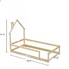 Fontoi Twin Size Kid Bed with Headboard, Wood Bed with Guardrails for Girls and Boys, Brown, 44.8"*57.3"*78.2" - 2 of 4