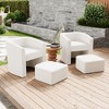 LIVAREEmlen White Sofa Chair One Set,Hair, Single Sofa Chair,Footstool with Storage,Suitable for Bedroom/Office/Reading Space,Cream White - 4 of 4