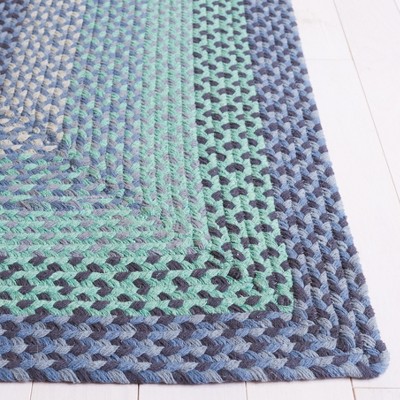 Handwoven Gray Cotton 6' Square Braided Reversible Rug