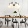 Rennnsan Marvique 24"W 6-Light Wagon Wheel Milk Glass Classic Dimmable Chandelier in Black - 4 of 4