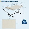 Double Hammock with Space Foldable Saving Steel Stand Included 2 Person Heavy Duty Outside Garden Yard 450lb Capacity for Garden Outdoor Beige - 2 of 4