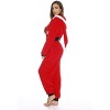 #followme Womens One Piece Christmas Themed Adult Bodysuit Faux Shearling Hoody Winter Pajamas - 2 of 3