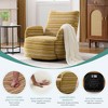 360° Swivel Leisure Chair, Boucle Fabric Striped Armchair with Metal Base, Modern Accent Chair Single Sofa - ModernLuxe - 4 of 4