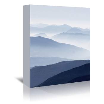 Americanflat Abstract Landscape Blue Mountain By Tanya Shumkina Wrapped Canvas