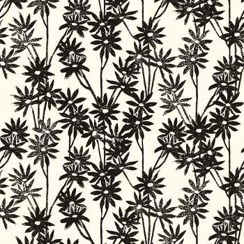 Tempaper Novo Gratz Daisy Bloom White and Black Peel and Stick Wallpaper