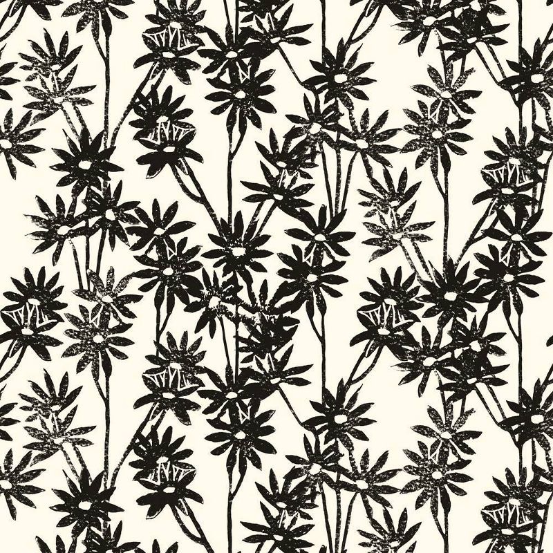 Tempaper Novo Gratz Daisy Bloom White and Black Peel and Stick Wallpaper, 1 of 8