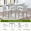 5-Piece Counter Height Dining Set with Crystal Decor: Square Wood Table, 4 Upholstered Chairs , Ideal for Kitchen - 3 of 4