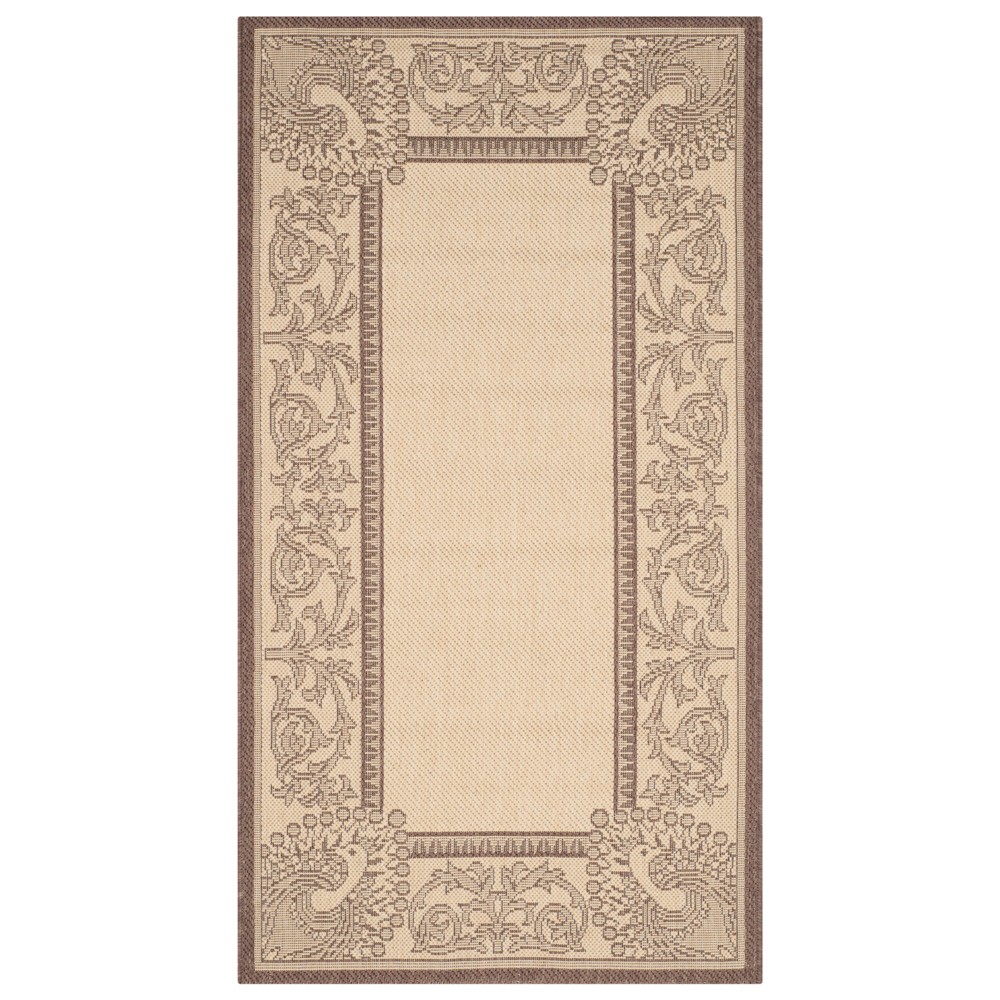 2'X3'7in Rectangle Bradford Patio Rug Natural/Chocolate - Safavieh