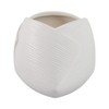 Planter Stoneware Textured Modern Design Indoor Outdoor Home Garden Decor Container - 7" White - 2 of 4