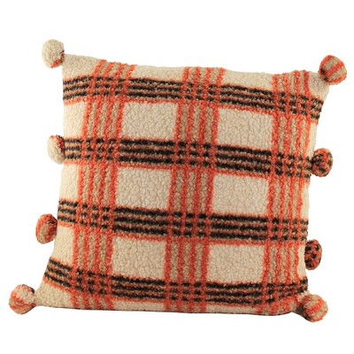 Home Decor 17.0 Inch Harvest Time Texture Pillow Fall Plaid ...