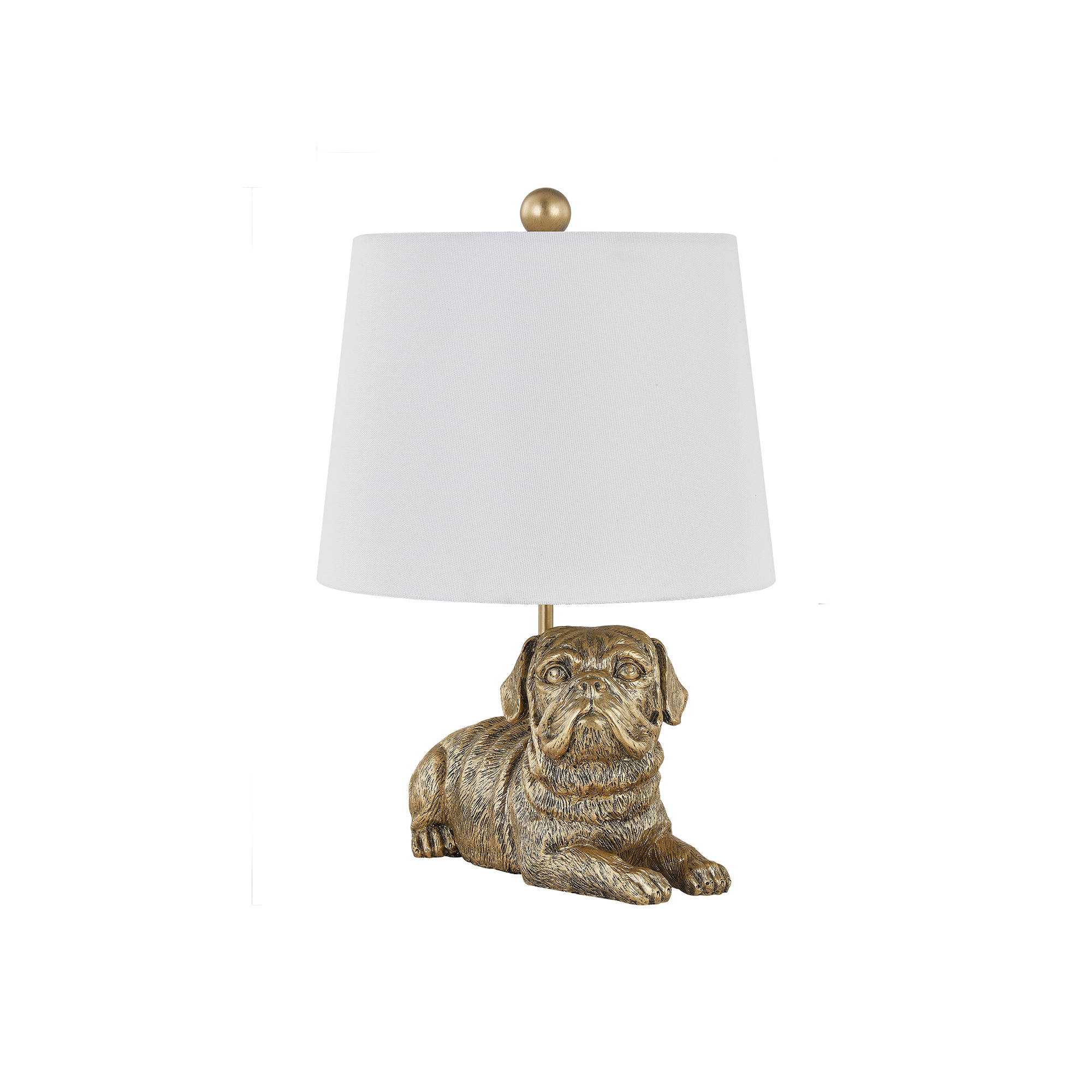 Crestview Collection 17.25"H Gold Resin Pug Table Lamp With Shade