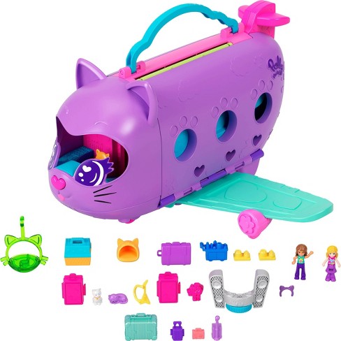 Polly Pocket Kitty Airways Playset With 2 Micro Dolls And Pet Airplane Travel Toy With Accessories Target