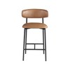 Meridian Furniture,Lupita Cognac Vegan Leather Counter Stool, Set of 2 - 2 of 4