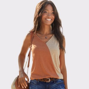 Women's Color Block Tank Top - LASCANA - 1 of 4