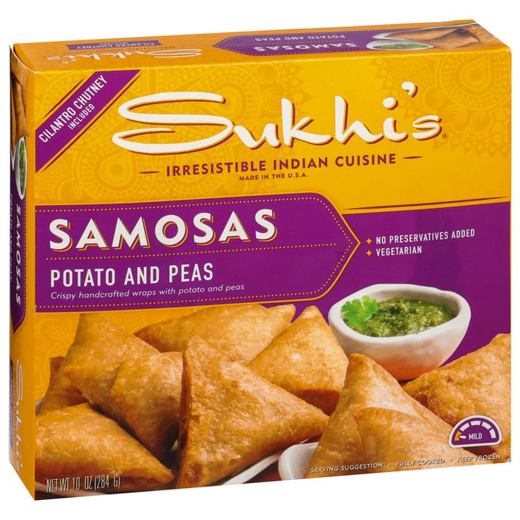 Sukhi's Indian Potato & Pea Vegetarian Samosa Frozen Appetizer Snack with Cilantro Chutney Dipping Sauce - 10oz, 5 of 5
