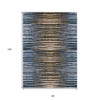 Blue Brown And Sky Blue Striped Washable Indoor Outdoor Area Rug - 3 of 4