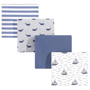 Hudson Baby Infant Boy Cotton Flannel Receiving Blankets, Sailboat, One Size - 1 of 2