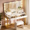 COMHOMA Vanity Desk with Large Mirror, Power Strip, White Dresser for Bedroom - 3 of 4