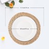 Aoibox Round Woven Placemats Set of 6, Natural Water Hyacinth Rattan Wicker Farmhouse Boho Braided Heat Resistant Outdoor Patio Table Mats - 2 of 4