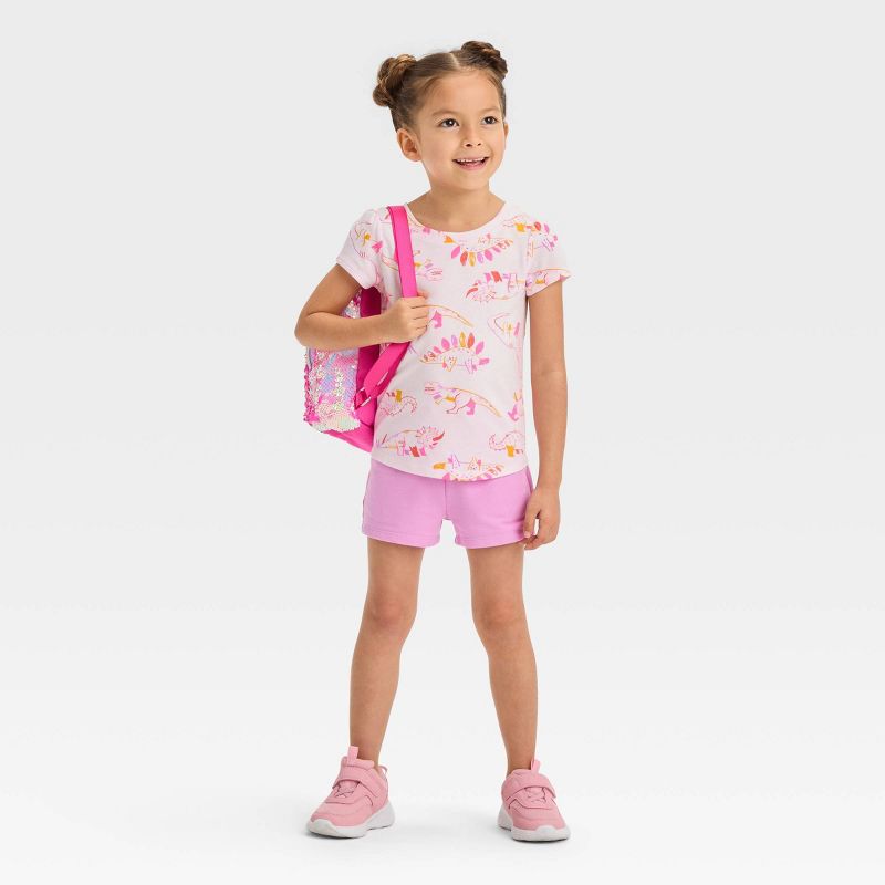 Toddler Girls' Dinosaur Short Sleeve T-Shirt - Cat & Jack™ Pink, 4 of 5