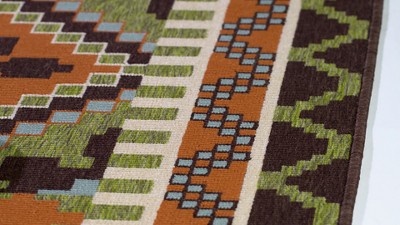 6'7" Square Black/Beige Synthetic Reversible Indoor/Outdoor Rug