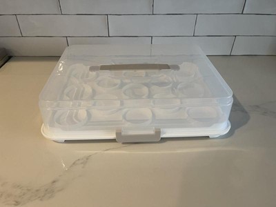 Plastic Rectangle Cupcake Carrier Clear/white/gray - Figmint™ : Target