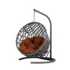 VisioGear Cat Swing Bed with Stand & Cushion, Cat Egg Chair, Indoor Hanging Swinging Cat Bed for Small Animals, Brown, 18.9"*19.3"*28.7" - 4 of 4