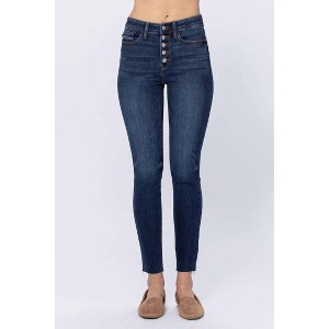 Women's High Rise Button Fly Jeans - Judy Blue - 1 of 4