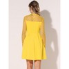 Allegra K Women's Heart Mesh Sheer Long Sleeve Gothic Cocktail Skater Party Dress - 4 of 4