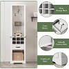 Heynemo 75 Inches Tall Storage Cabinet with LED Light, Farmhouse Pantry Cabinet with Tempered Glass Adjustable Shelves, Wine Storage Rack - 4 of 4