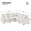 86" Modern Chenille 5-Seat Modular L-Shaped Sectional Sofa with 2 Pillows, 5-Piece Free Combination Couch Set - 3 of 4