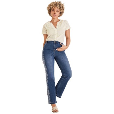 VENUS Womens Side Embroidered Jeans