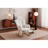 Ridstar Modern Teddy Fabric Upholstered Armchair with High Back for Living Room & Bedroom-Ivory White - 3 of 4